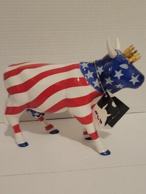 Cow Parade 2001 Collectible Ceramic Figurine "AMERICAN ROYAL"